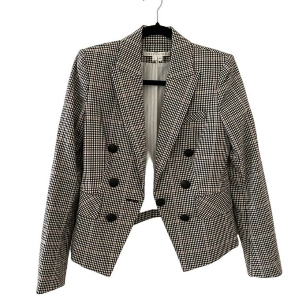 Veronica Beard Black and White Checkered Blazer